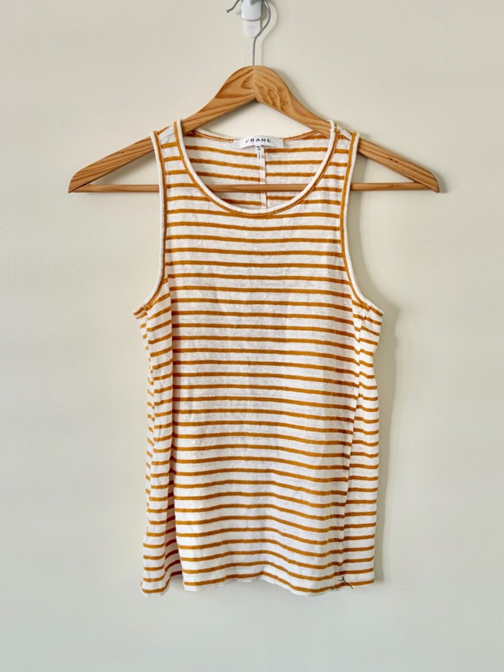 Frame Mustard Yellow-White Striped Tank XS